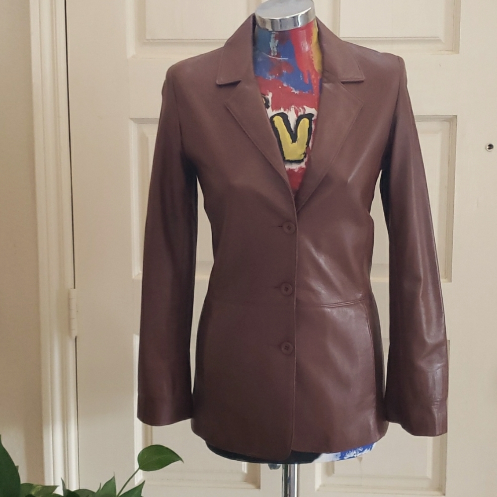 Saks Fifth Avenue | Idenify Leather Jacket | Carmel | 2